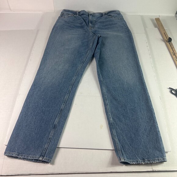 Abercrombie Fitch Jeans Womens 35x31* 90s Straight High Rise Blue Denim Tag 32 R - Picture 1 of 16